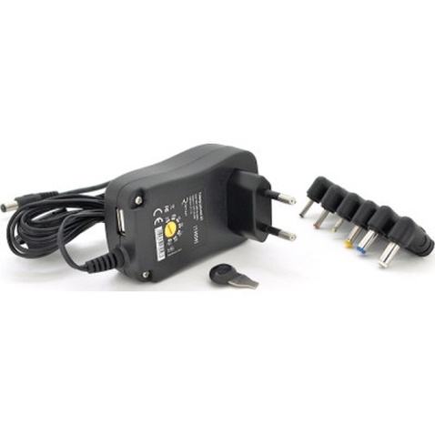 Блок живлення мережевий Voltronic 30W Universal, Output 3V-12V, 2.35*0.75/ 3.0*1.1/3.5*1.35/4.0*1.7 /5.5*2.1/5.5*2.5 (13056 / YT-UPS30W)
