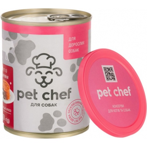 Консерви для собак Pet Chef паштет з яловичиною 800 г (4820255190457)