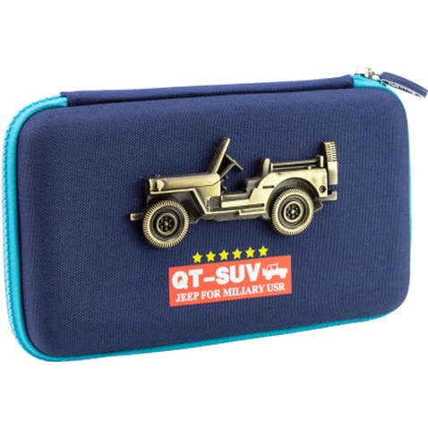 Пенал Cool For School з металевою аплікацією 1 відділення Темно-синій (QT-5795-Royal Blue)