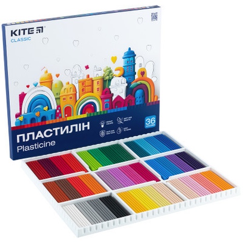 Пластилін Kite Classic 36 кольорів, 720 г (K-078)