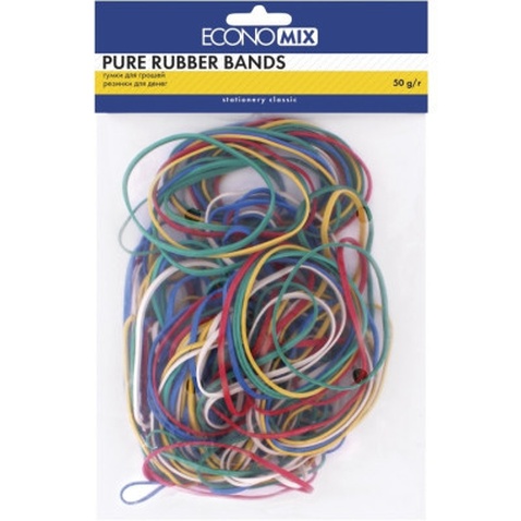 Резинки для грошей Economix 50 г, асорті (E41501)