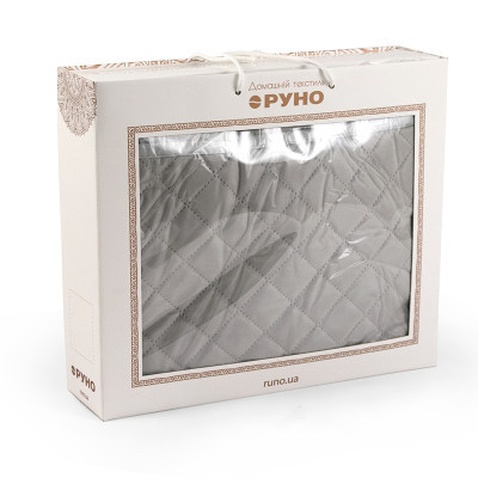 Покривало Руно двостороннє декоративне Velour Grey ромб 220х240 см (330.55_Grey ромб)