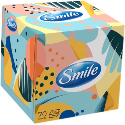 Серветки косметичні Smile 3 шари 70 листів Дизайн коробки в асортименті (4823071661996)