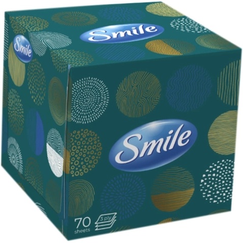 Серветки косметичні Smile 3 шари 70 листів Дизайн коробки в асортименті (4823071661996)