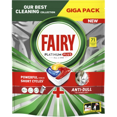Таблетки для посудомийних машин Fairy Platinum Plus All in One Lemon 71 шт. (8700216236126)