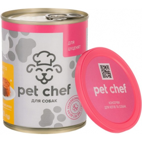 Консерви для собак Pet Chef паштет з куркою для цуценят 360 г (4820255190372)