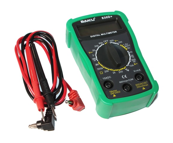 Мультиметр BAKKU BK-830D+ Вимірювання: V, A, R  (133*90*45) 0.2кг (118*70*30)