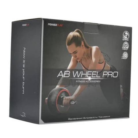 Ролик для преса PowerPlay зі зворотним механізмом AB Wheel Pro Чорно-червоний (PP_4326_Black/Red)