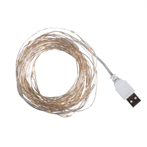 Гірлянда YES! Fun Нитка на мідному дроті 100 LED Різнокольорова 10 м Статична USB (975037)