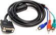 Кабель  PowerPlant VGA (M) - 3xRCA (M) 1080p 1 м Чорний (CA912001)