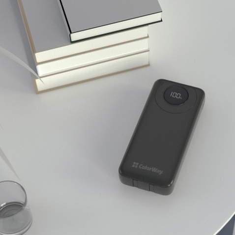 Батарея універсальна ColorWay 20 000 mAh EnergyPlus PD/18W, QC3.0/22.5W, Black (CW-PB200LPB4BK-PDD)