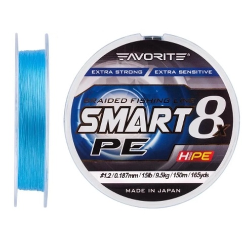 Шнур Favorite Smart PE 8x 150м 1.2/0.187mm 15lb/9.5kg Sky Blue (1693.10.74)