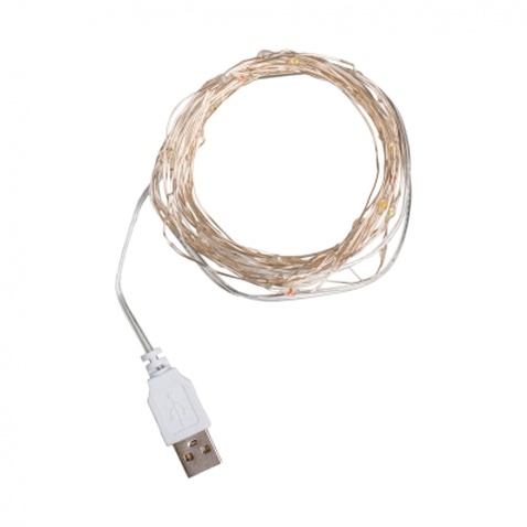 Гірлянда YES! Fun Нитка на мідному дроті 50 LED Різнокольорова 5 м Статична USB (975039)
