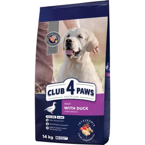 Сухий корм для собак Club 4 Paws Преміум Для великих порід З качкою 14 кг (4820269143050)