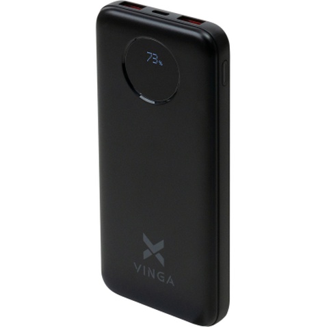 Батарея універсальна Vinga 10000 mAh 22.5W Display Black (VPBB1022)