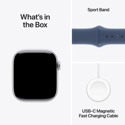 Смарт-годинник Apple Watch Series 10 GPS 42mm Silver Aluminium Case with Denim Sport Band - M/L (MWWC3QH/A)