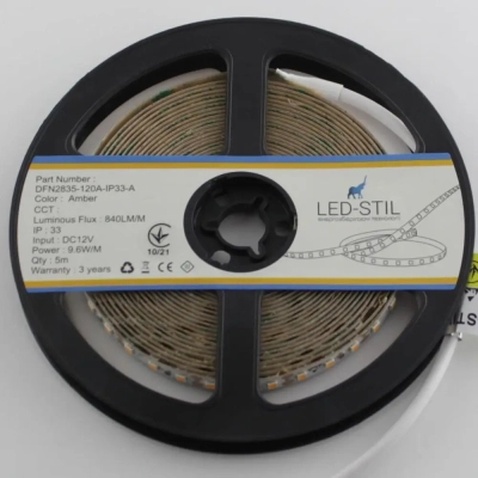 Світлодіодна стрічка LED-STIL 2400К 9,6 Вт/м 2835 120 діодів IP33 12 В (DFN2835-120A-IP33-A)