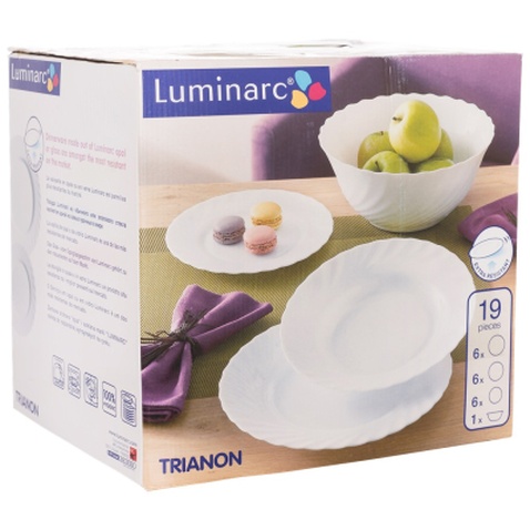 Столовий сервіз Luminarc Trianon Білий 19 предметів (00144)