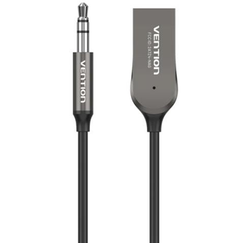 FM модулятор Vention AUX TRS 3.5мм USB Bluetooth 5.0 Coiled Cable 1.5M Gray Zinc (NAGHG)