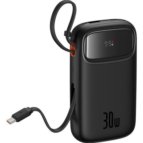 Батарея універсальна Baseus QPow2 20000mAh 30W, with 2*Type-C Cable, Black (P10055009113-00)