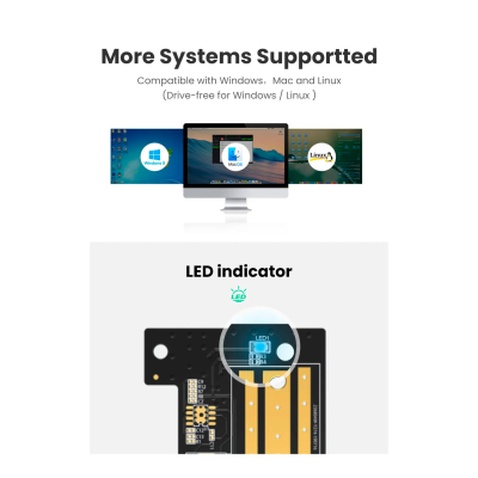 Контролер Ugreen PCI-E 3.0 for SSD M.2 (NVMe) x4 CM302 (70503)