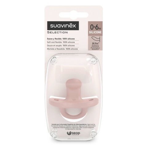 Пустушка Suavinex Colour Essence 0-6 міс, анатомічна силіконова, нюдова (308086)