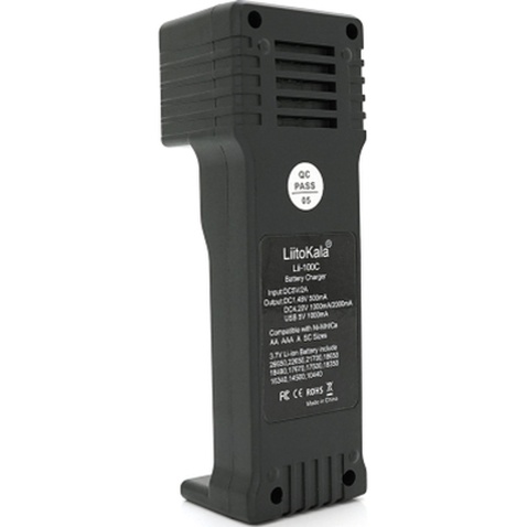 Зарядний пристрій для акумуляторів Liitokala 1 Slot, LED disp, USB, Li-ion/3.7V/3.8V, Li-Fe/3.2V, Ni-MH/1.2V (Lii-100C)