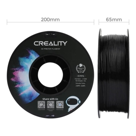 Пластик для 3D-принтера Creality PETG 1.75мм, black, 1кг (3301030035)