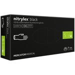 Медичні рукавички Mercator Medical Nitrylex Black Нітрилові Неопудрені діагностичні Розмір S 100 шт. Чорні (3.1017) (5906615004424)