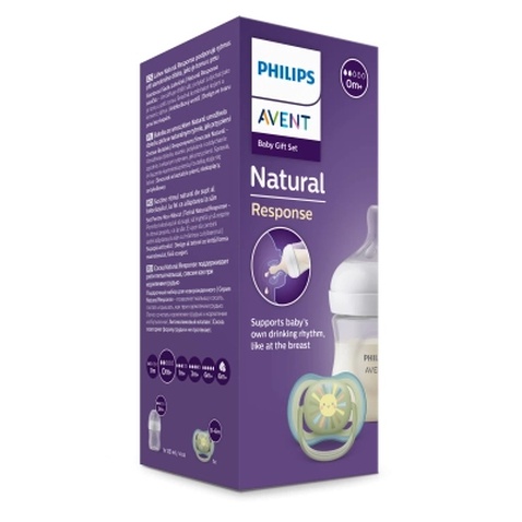 Набір для годування новонароджених Philips AVENT Natural Природний Потік пляшечка 125 мл + пустушка Ultra Air 0-6 міс (SCD837/10)