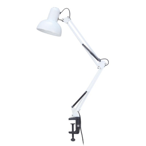 Настільна лампа Євросвітло Ridy-027 E27 зі струбциною біла