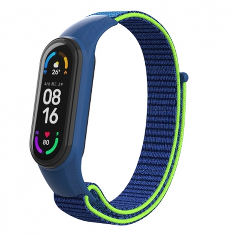 Ремінець до фітнес браслета Armorstandart нейлоновий для Xiaomi Mi Band 7/6/5/4 Blue/Green (ARM67844)