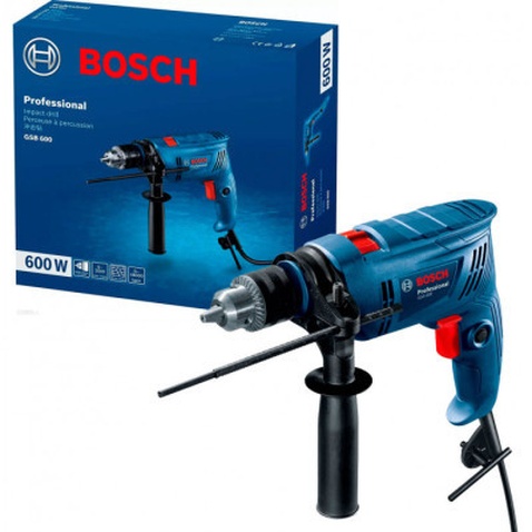 Дриль Bosch GSB 600, 600Вт, 1-10 мм, 3000 об/хв, 48000 уд/хв (0.601.1A0.320)