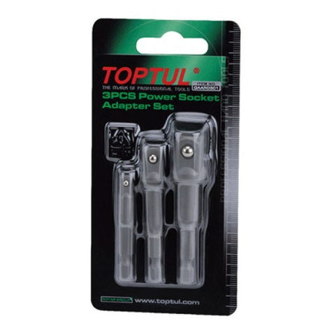Адаптер для інструменту Toptul під шуруповерт 1/4" 3шт. 1/4", 3/8", 1/2" (GAAR0301)