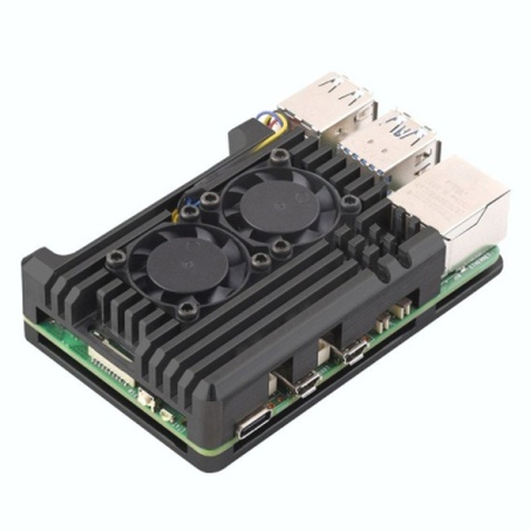 Корпус до промислового ПК KUONGSHUN for Raspberry Pi 5 Alu 2 fans (RA787)