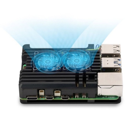 Корпус до промислового ПК KUONGSHUN for Raspberry Pi 5 Alu 2 fans (RA787)