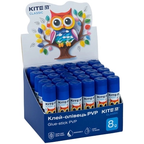 Клей Kite олівець з індикатором PVP Classic, 8 г (K-130)