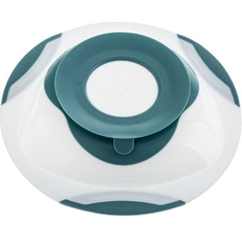 Тарілка дитяча Akuku на присосці, білий-бірюзовий (A0524)