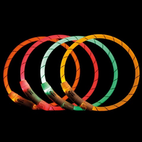 Нашийник для тварин Trixie світиться з USB M-L 45 см/7 мм рожевий (4053032127074)