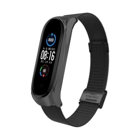 Ремінець до фітнес браслета BeCover Metal для Xiaomi Mi Smart Band 8 Black (709357)