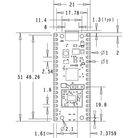 Додаткове обладнання для Мікро ПК Raspberry Pi Мікроконтролер Raspberry Pi Pico WH (SC0919)