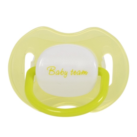 Пустушка Baby Team Силіконова ортодонтична З ковпачком та кільцем Нічна Від 12 місяців (4824428030083)
