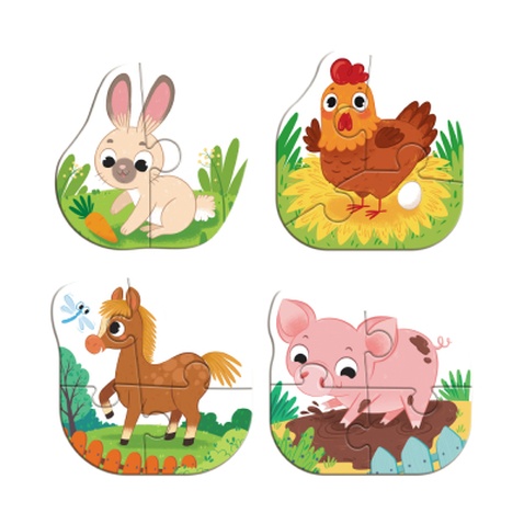 Пазл DoDo 4 в 1 Baby puzzle. Сільські тварини (300686)