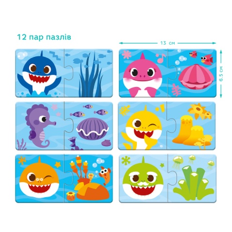 Пазл DoDo Дуо Baby Shark. З'єднай кольори (200586)