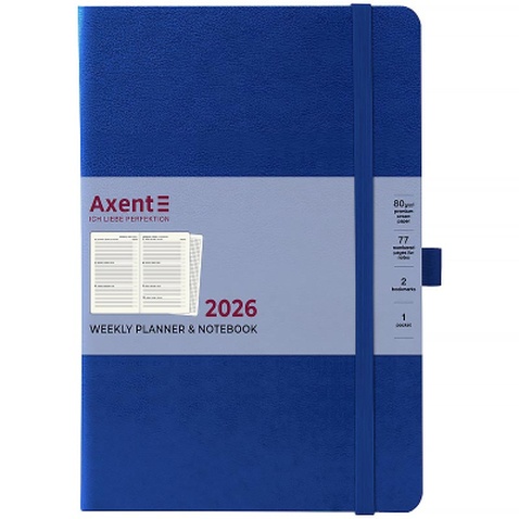 Тижневик Axent датований 2026 Grand Strong 195х255, синій (8530-26-02-A)