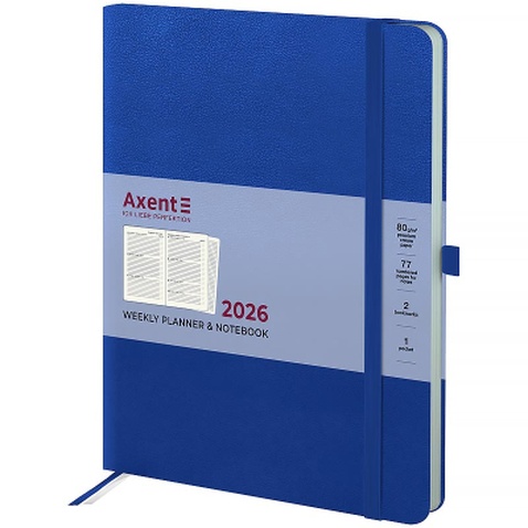 Тижневик Axent датований 2026 Grand Strong 195х255, синій (8530-26-02-A)