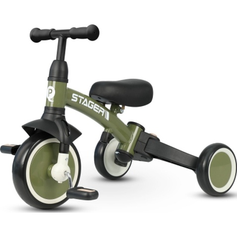 Дитячий велосипед QPlay Stager 3 в 1 з ручкою, біговел, Dark Green (T80STAGERDarkGreen)