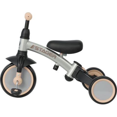 Дитячий велосипед QPlay Stager 3 в 1 з ручкою, біговел, Silver (T80STAGERSilver)