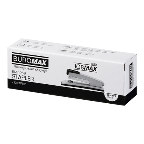 Степлер Buromax металевий, JOBMAX, 20 аркушів, (скоби №24; 26), 112 х 44 х 34 мм, синій (BM.4259-02)