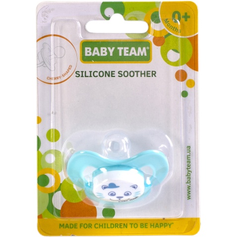 Пустушка Baby Team силіконова,класична, 0+ міс (3007_блакитний)